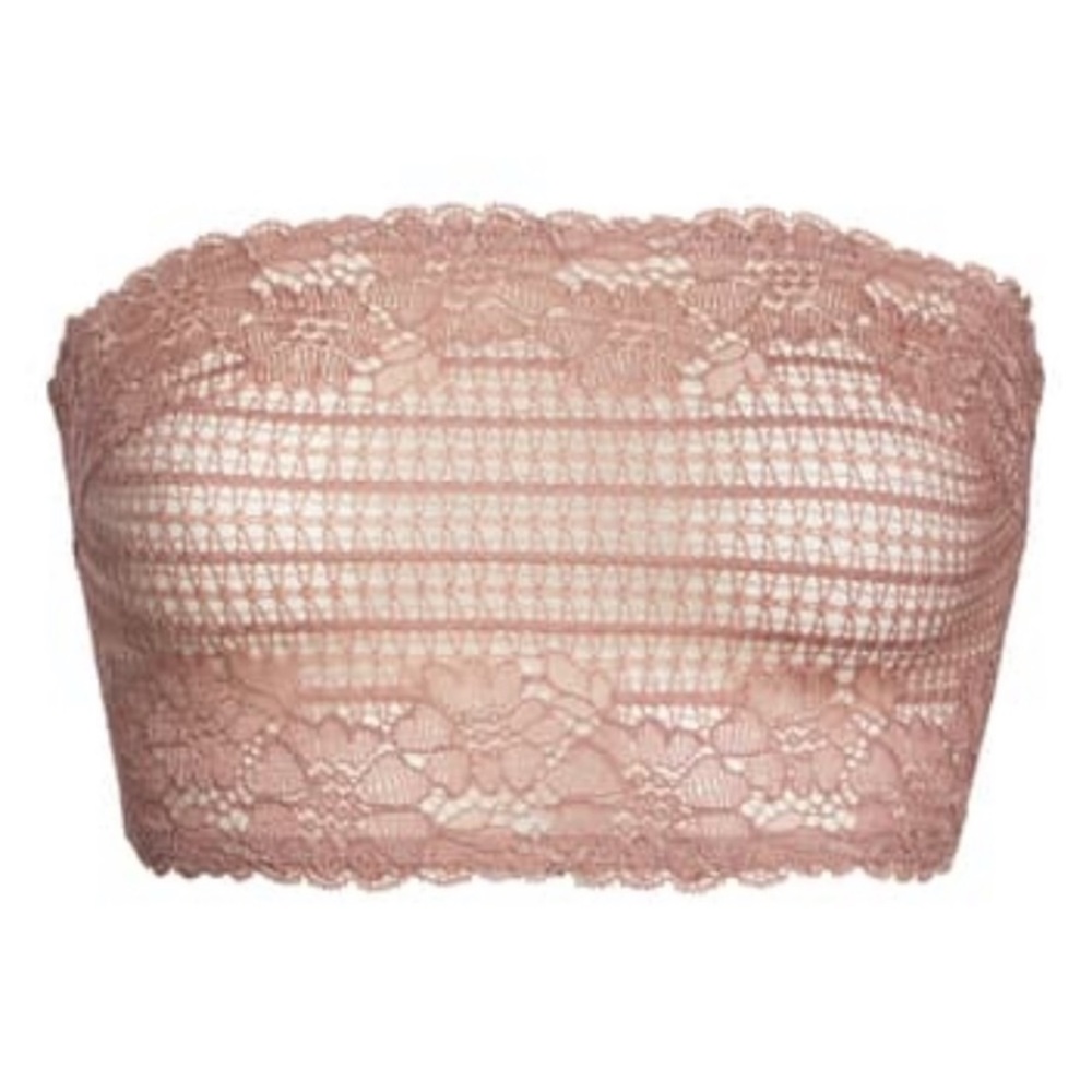 NWT $38 Free People Camilla Bandeau Bralette Small or Medium Vintage Rose Lace - Picture 13 of 13